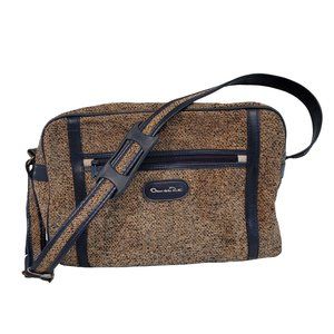 Vintage Oscar de la Renta carry on luggage duffle bag wool Messenger diaper Bag